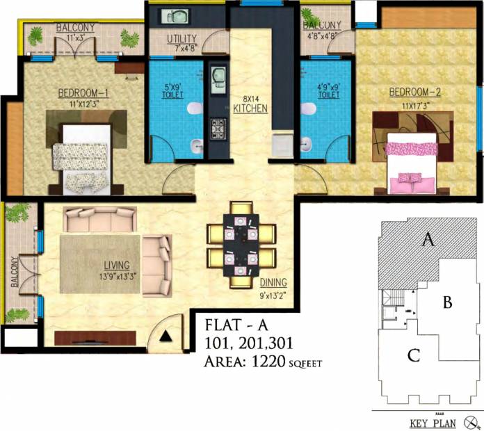 Emerald Smart Homes Builders Emerald Icon (2BHK+2T (1,220 sq ft) 1220 sq ft)