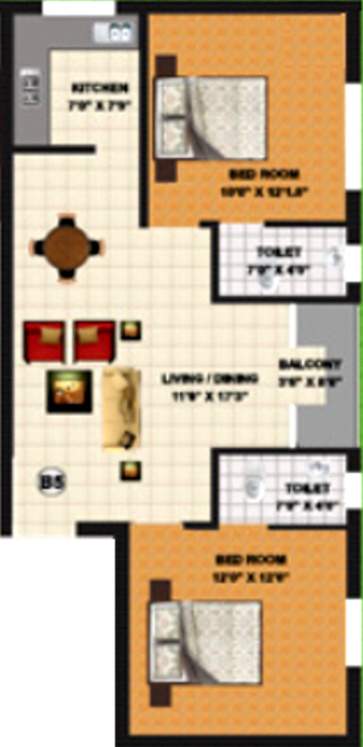 Sikara Regalia (2BHK+2T (892 sq ft) 892 sq ft)