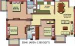 Wave Residency (3BHK+2T (1,369 sq ft) 1369 sq ft) Wave Residency (3BHK+2T (1,369 sq ft) 1369 sq ft)
