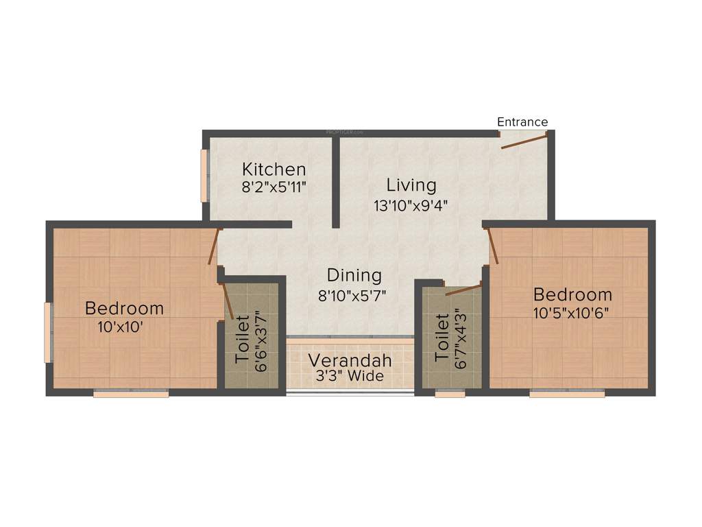 Rajwada Marvella (2BHK+2T (795 sq ft) 795 sq ft)