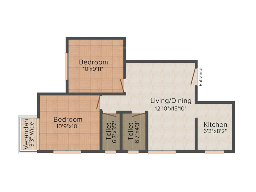 Rajwada Marvella (2BHK+2T (805 sq ft) 805 sq ft)