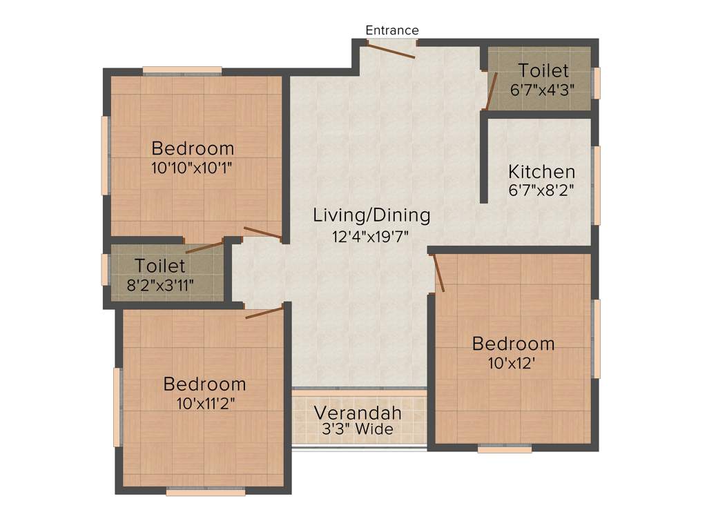 Rajwada Marvella (3BHK+2T (1,120 sq ft) 1120 sq ft)