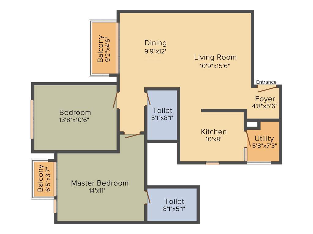 Godrej Eternity (2BHK+2T (1,274 sq ft) 1274 sq ft)