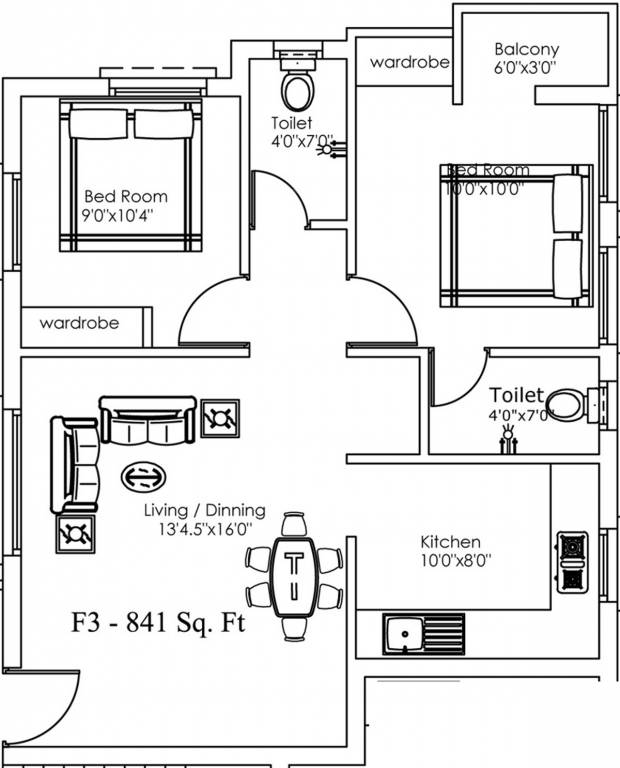 VijaySaras Podhigai Apartments Phase II (2BHK+2T (841 sq ft) 841 sq ft) VijaySaras Podhigai Apartments Phase II (2BHK+2T (841 sq ft) 841 sq ft)