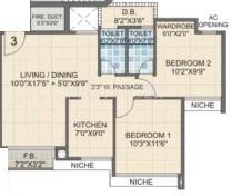 Laxmi Avenue D (2BHK+2T (940 sq ft) 940 sq ft)