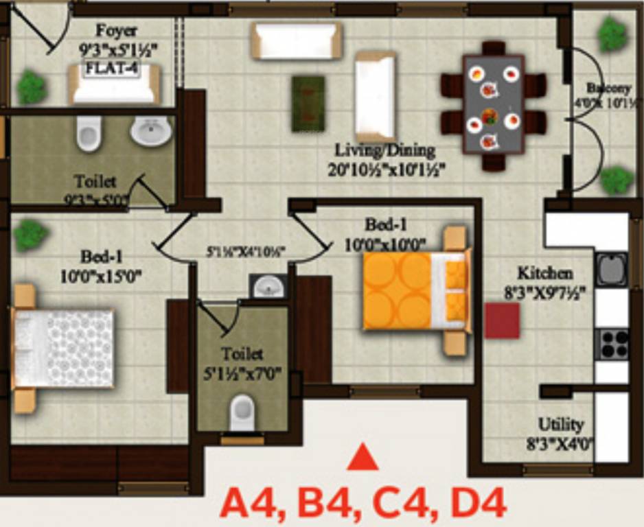 Sreesukktha Lakshana (2BHK+2T (1,086 sq ft) 1086 sq ft)