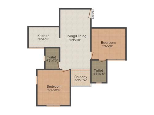 Nu Greens (2BHK+2T (865 sq ft) 865 sq ft) Nu Greens (2BHK+2T (865 sq ft) 865 sq ft)