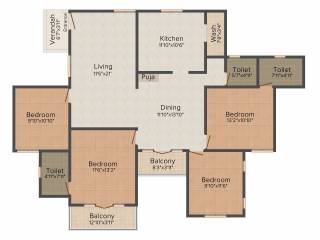 Navin Springfield (4BHK+3T (1,705 sq ft) 1705 sq ft) Navin Springfield (4BHK+3T (1,705 sq ft) 1705 sq ft)