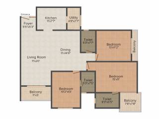 SJR Fiesta Homes (3BHK+3T (1,729 sq ft) 1729 sq ft) SJR Fiesta Homes (3BHK+3T (1,729 sq ft) 1729 sq ft)
