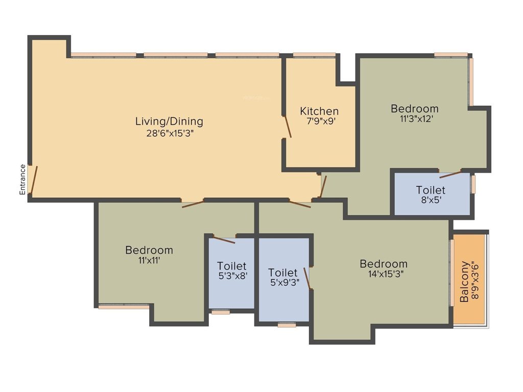 Mani Vista (3BHK+3T (1,925 sq ft) + Study Room 1925 sq ft)