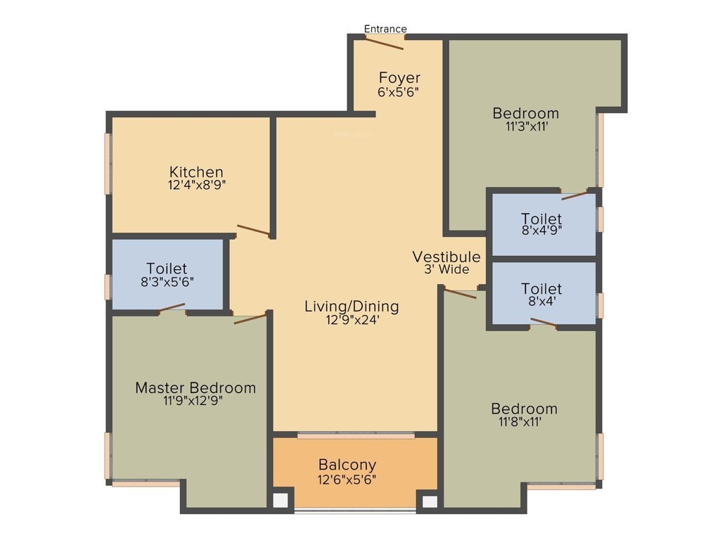 Mani Vista (3BHK+3T (1,795 sq ft) 1795 sq ft)