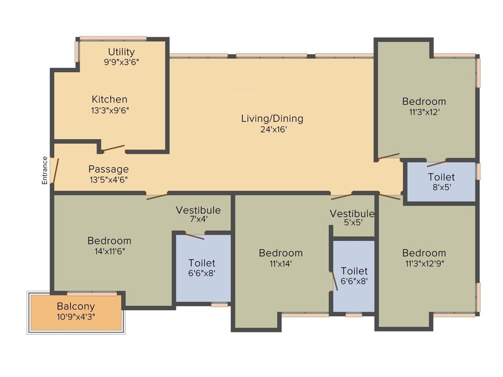Mani Vista (4BHK+3T (2,364 sq ft) 2364 sq ft)
