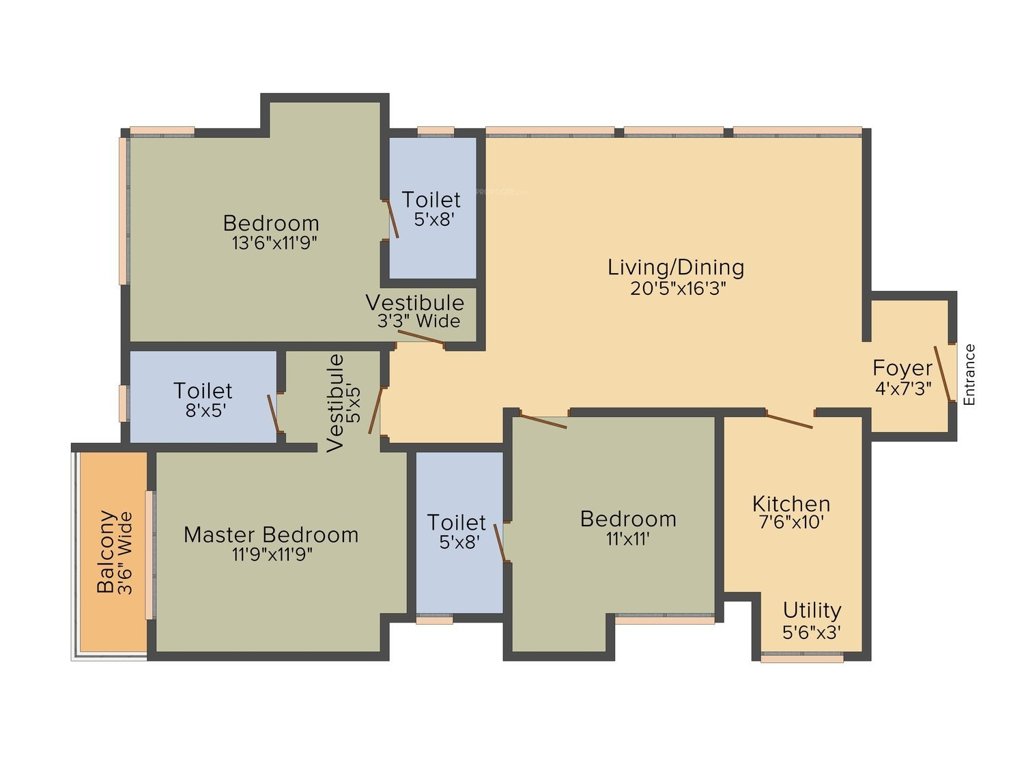 Mani Vista (3BHK+3T (1,822 sq ft) 1822 sq ft)