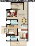 Omaxe Hazratganj Residency (2BHK+2T (1,250 sq ft) 1250 sq ft)