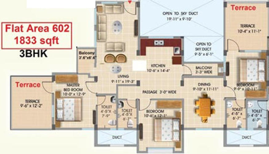 Maharshee Galaxy Apartments (3BHK+3T (1,833 sq ft) 1833 sq ft) Maharshee Galaxy Apartments (3BHK+3T (1,833 sq ft) 1833 sq ft)