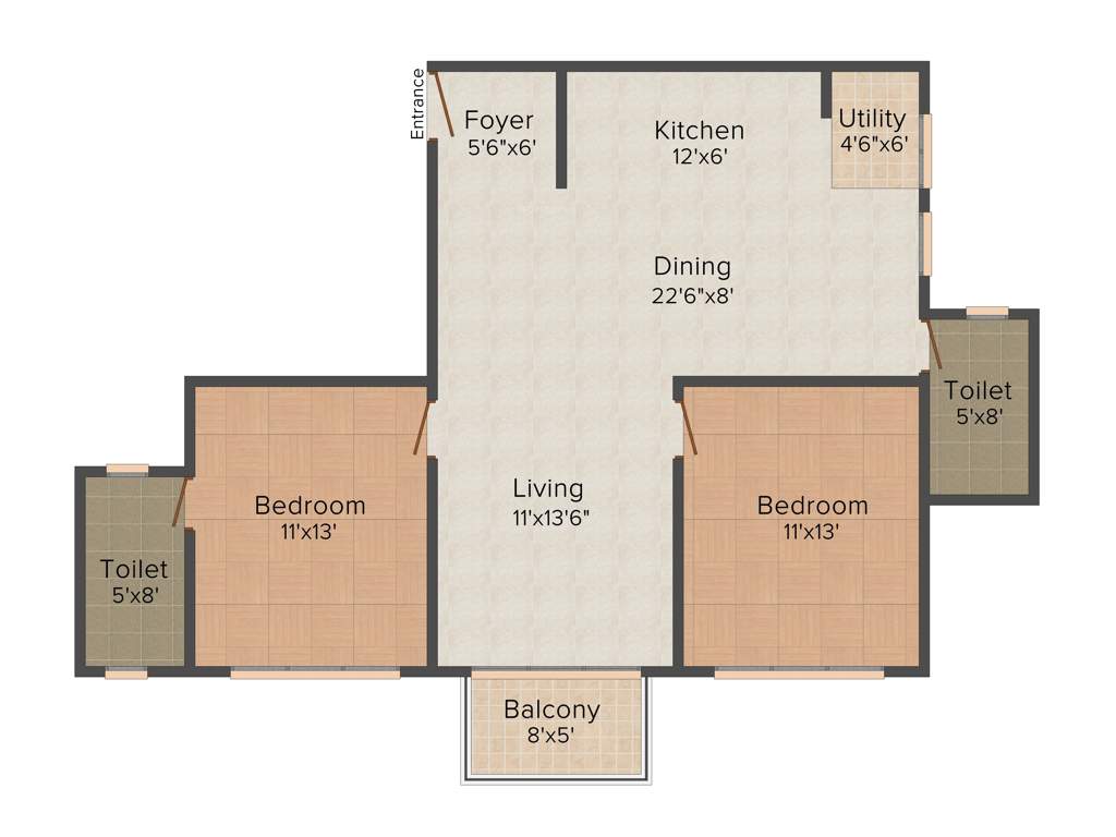 Srinivasa Sai Poorna Luxuria (2BHK+2T (1,256 sq ft) 1256 sq ft)
