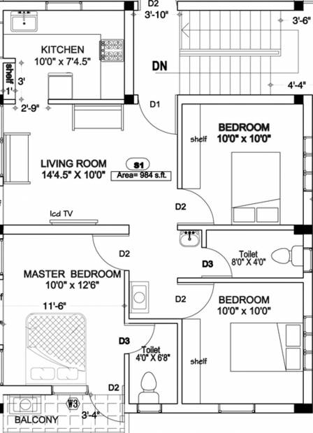 Anu Shree Shivani Enclave (3BHK+2T (984 sq ft) 984 sq ft)