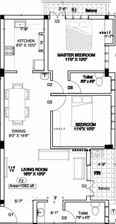 Anu Shree Shivani Enclave (2BHK+2T (1,092 sq ft) 1092 sq ft)