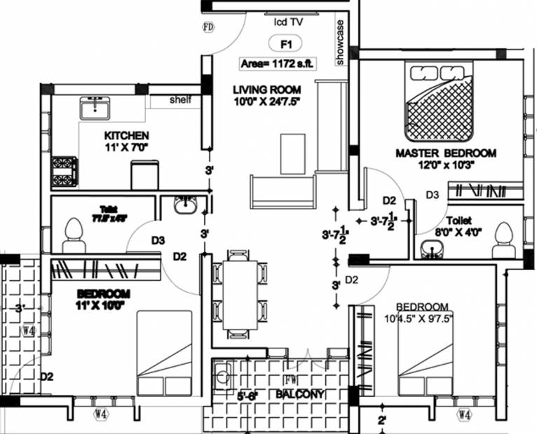 Anu Shree Shivani Enclave (3BHK+2T (1,172 sq ft) 1172 sq ft)