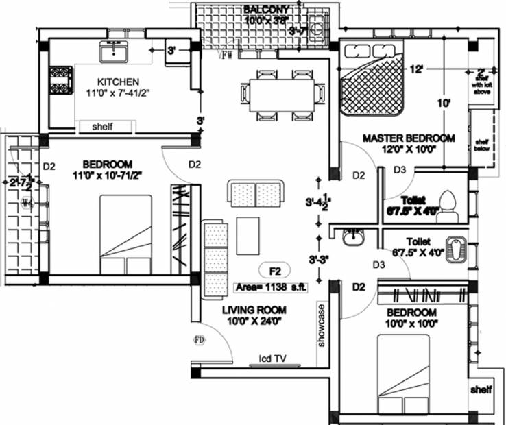 Anu Shree Shivani Enclave (3BHK+2T (1,138 sq ft) 1138 sq ft)