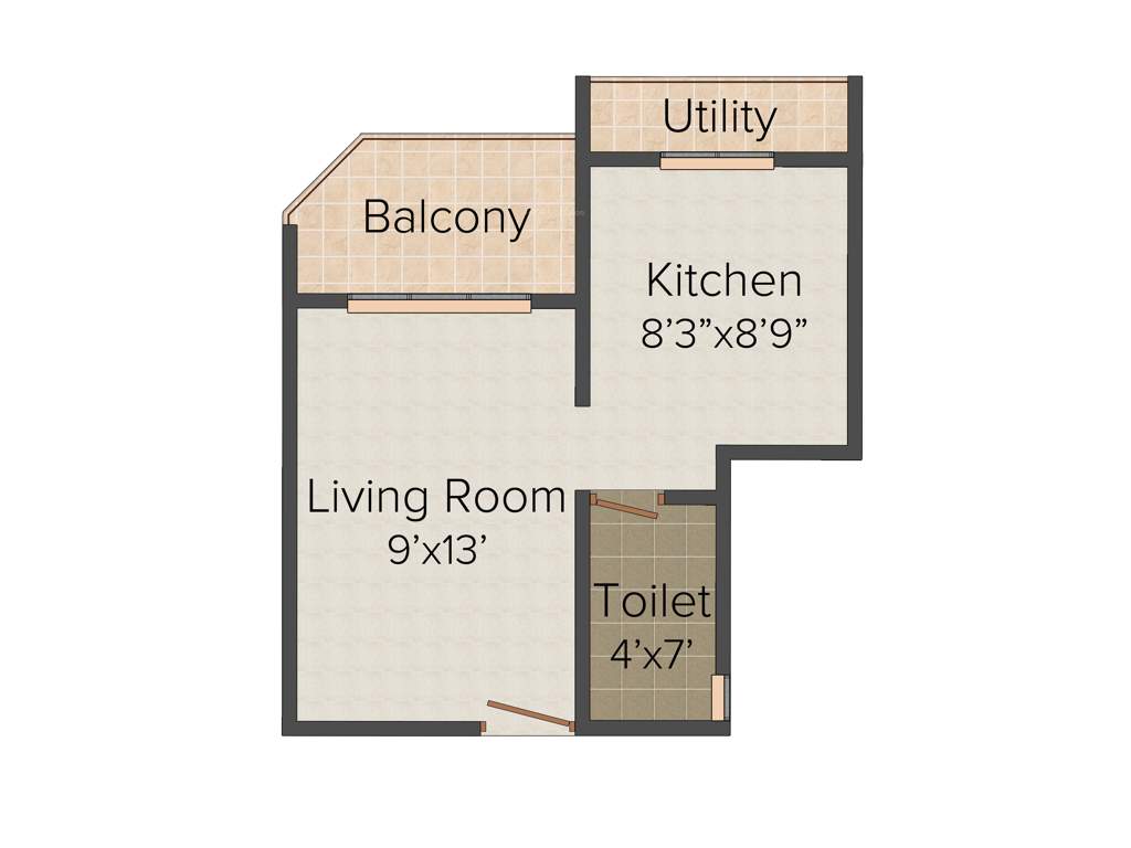 Hari Om Mahi Park (1BHK+1T (445 sq ft) 445 sq ft)