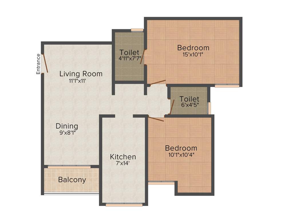 Arboretum Magnolia (2BHK+2T (980 sq ft) 980 sq ft)
