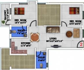 JK Adhavaa (2BHK+2T (1,000 sq ft) 1000 sq ft)