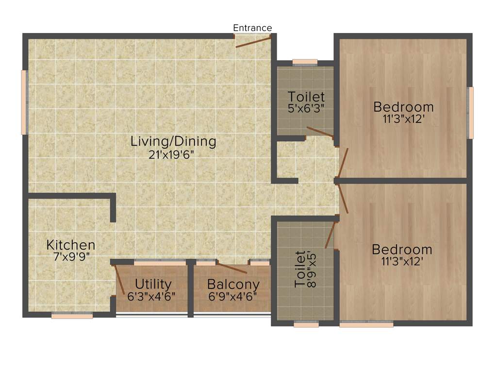 Siri Opel (2BHK+2T (1,210 sq ft) 1210 sq ft)