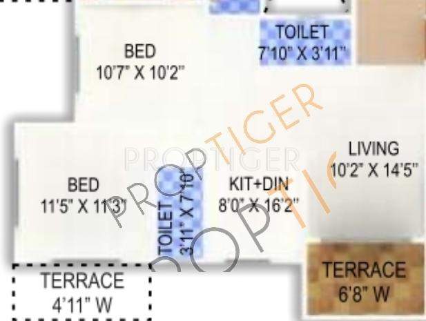 Shivam Majestica (2BHK+2T (637 sq ft) 637 sq ft)