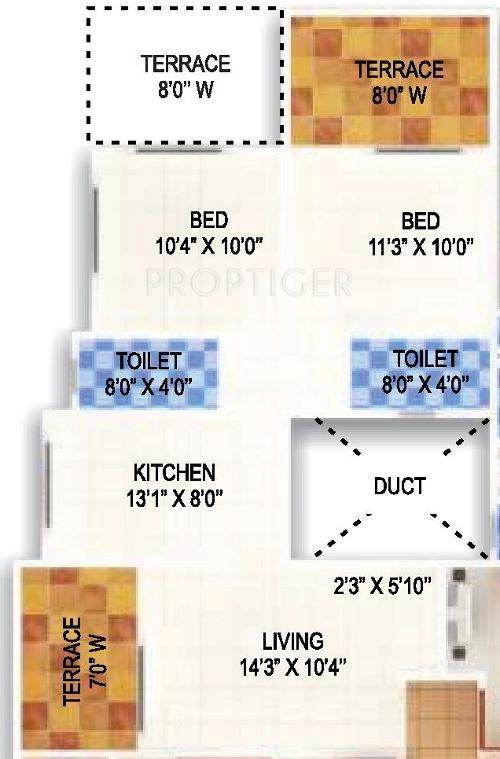Shivam Majestica (2BHK+2T (637 sq ft) 637 sq ft)