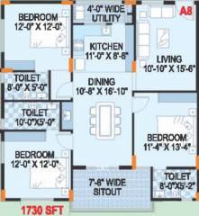 Shell North Gate (3BHK+3T (1,730 sq ft) 1730 sq ft)