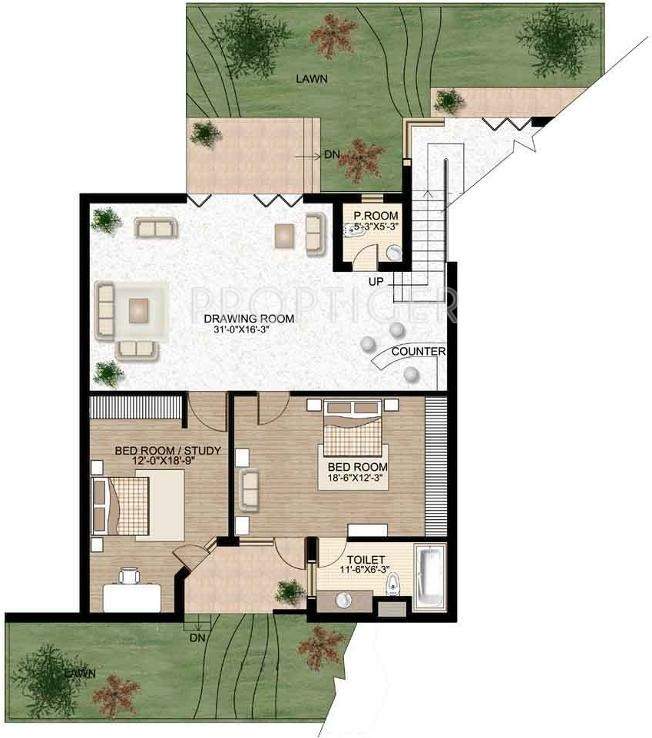 Raheja Atlantis (5BHK+6T (4,585 sq ft)   Study Room 4585 sq ft)