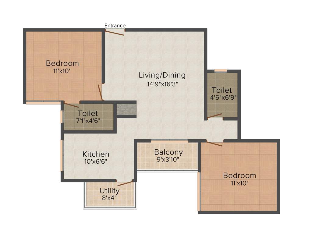 Nu Greens (2BHK+2T (920 sq ft) 920 sq ft)