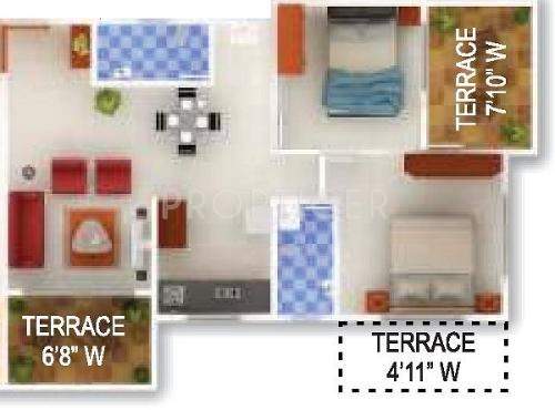 Shivam Majestica (2BHK+2T (656 sq ft) 656 sq ft)