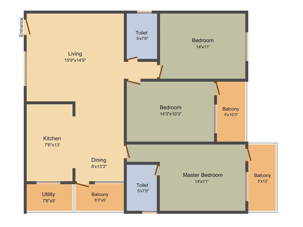 Siri Heritage (3BHK+2T (1,565 sq ft) 1565 sq ft)
