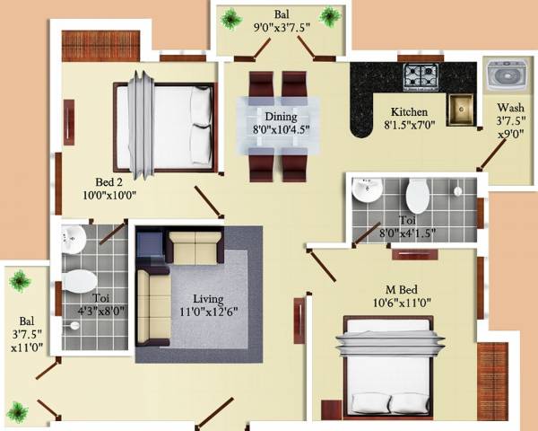 India Kasturi (2BHK+2T (1,010 sq ft) 1010 sq ft) India Kasturi (2BHK+2T (1,010 sq ft) 1010 sq ft)
