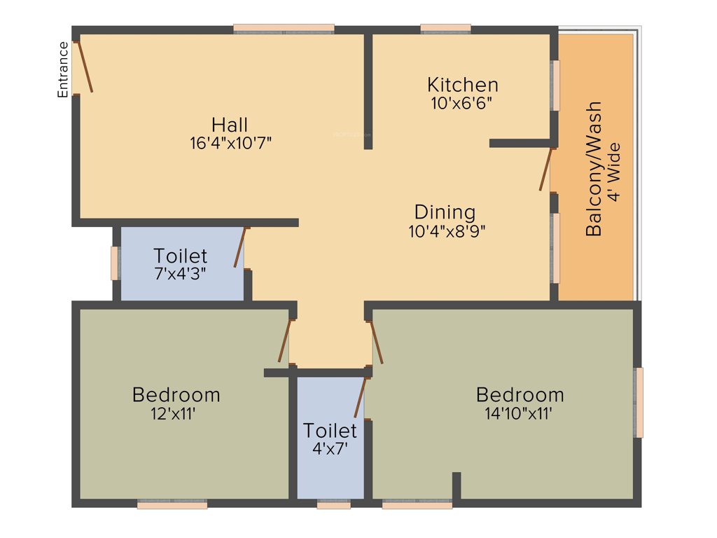 PRK Rajender Residency (2BHK+2T (1,110 sq ft) 1110 sq ft)