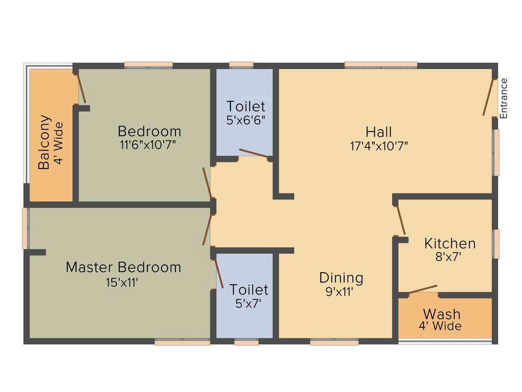 PRK Rajender Residency (2BHK+2T (1,105 sq ft) 1105 sq ft)