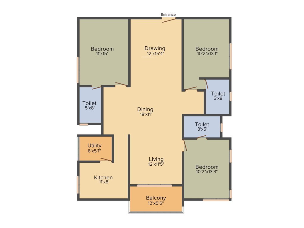Ramky One Galaxia (3BHK+3T (1,860 sq ft) 1860 sq ft)