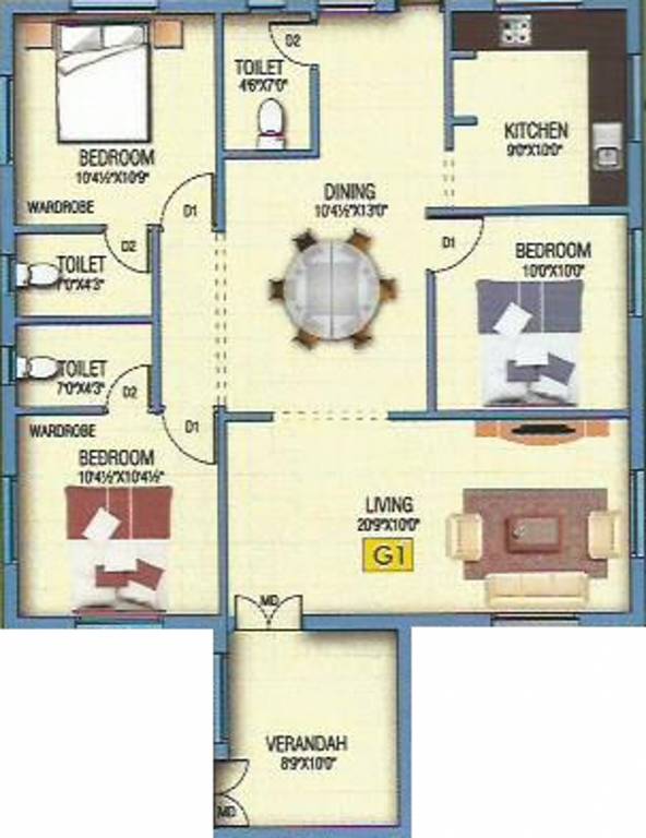 Bhagavathy Venkateshwara Apartment (3BHK+3T (1,572 sq ft) 1572 sq ft) Bhagavathy Venkateshwara Apartment (3BHK+3T (1,572 sq ft) 1572 sq ft)
