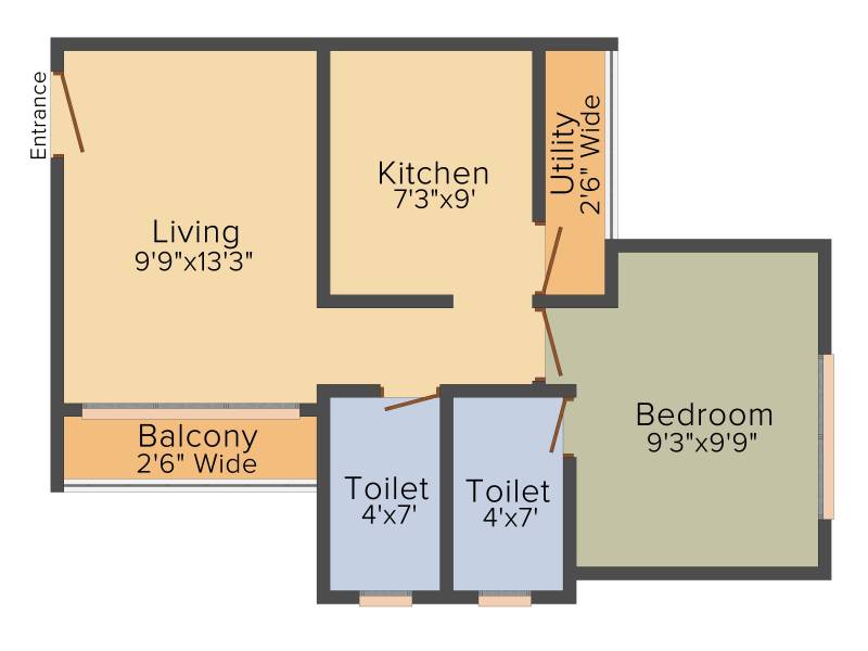Khade KIPL Morya (1BHK+2T (733 sq ft) 733 sq ft)