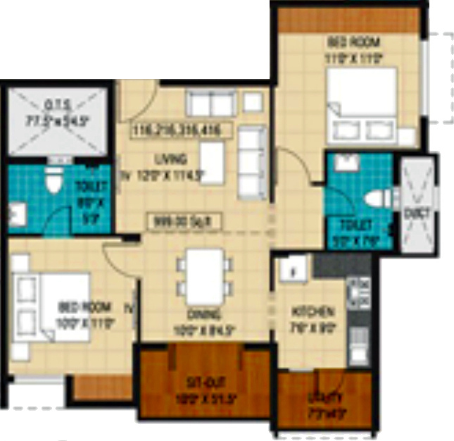 Plaza Bounty Acres (2BHK+2T (999 sq ft) 999 sq ft)