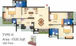 Favourite The Town Square (3BHK+4T (1,535 sq ft) 1535 sq ft)
