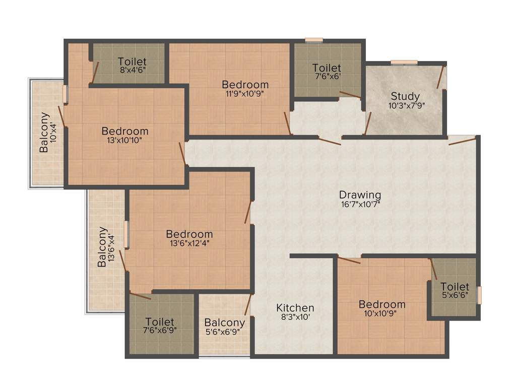 EMDEE The Palm Woods (4BHK+4T (2,190 sq ft) + Study Room 2190 sq ft)