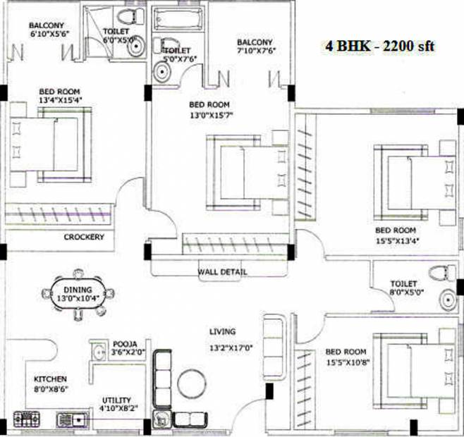 Arya Mansion (4BHK+3T (2,200 sq ft) + Pooja Room 2200 sq ft)