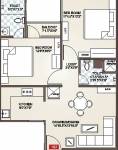 Icarus Usha Residency (2BHK+2T (980 sq ft) 980 sq ft)