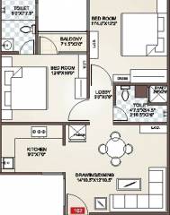 Icarus Usha Residency (2BHK+2T (980 sq ft) 980 sq ft) Icarus Usha Residency (2BHK+2T (980 sq ft) 980 sq ft)