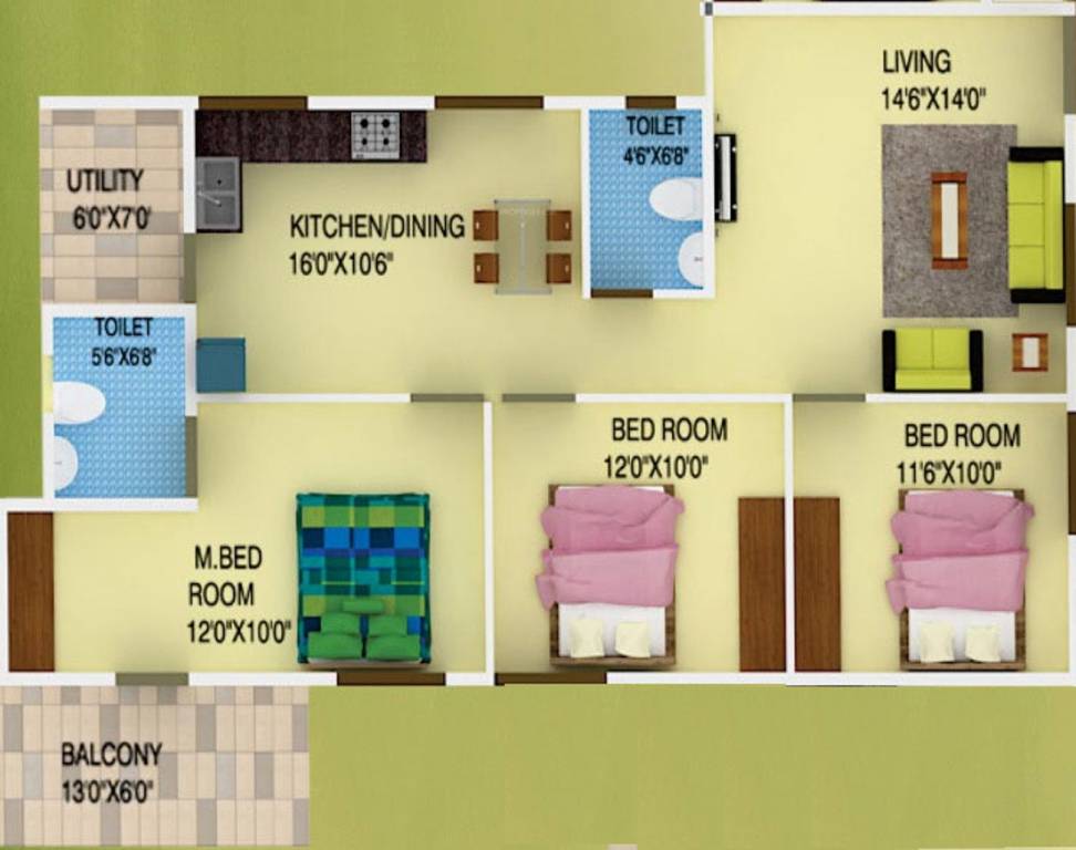 DS DSMAX SPARKLE NEST (3BHK+2T (1,527 sq ft) 1527 sq ft)