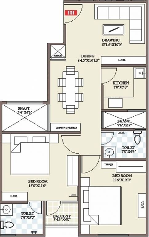 Icarus Shivansh Residency (2BHK+2T (1,100 sq ft) 1100 sq ft)