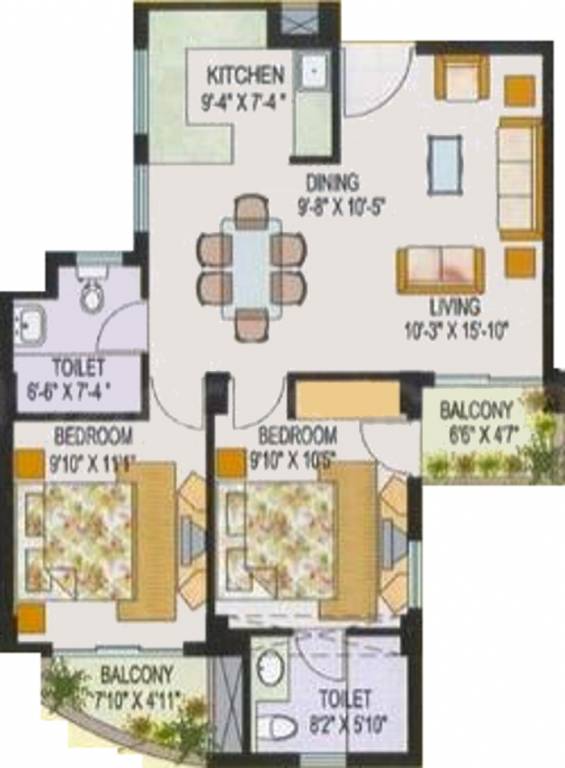 AWHO Delhi Sandeep Vihar (2BHK+2T (1,034 sq ft) 1034 sq ft) AWHO Delhi Sandeep Vihar (2BHK+2T (1,034 sq ft) 1034 sq ft)